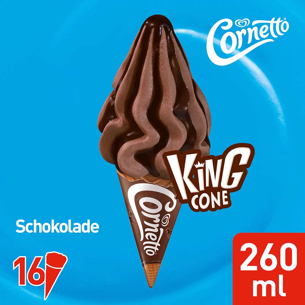 Cornetto King Cone Choc 16x260ml
