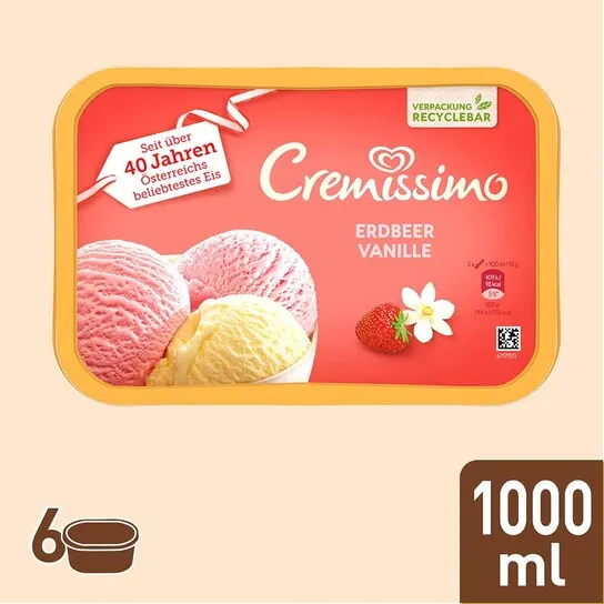 Cremissimo Erdbeer-Vanille 6x1000ml