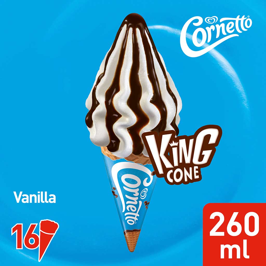 Cornetto King Cone Vanilla 16x260ml