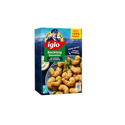 EH Iglo ASC Backteig Garnelen mit Zitrone und Petersilie 10x275g
