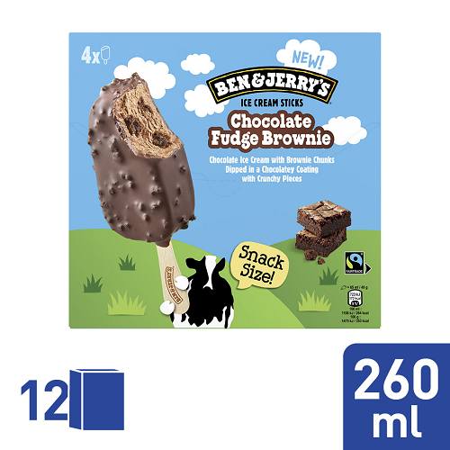 B&J MP Stick Chocolate Fudge Brownie 12x160ml