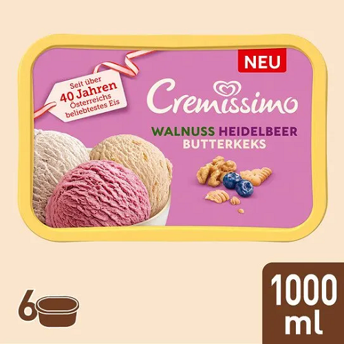 Cremissimo Walnuss Heidelbeer Butterkeks 6 x1000ml