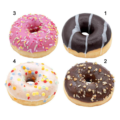 Edna SG-Mini-Donut-Box ungefüllt, 4-fach sortiert 36x31g