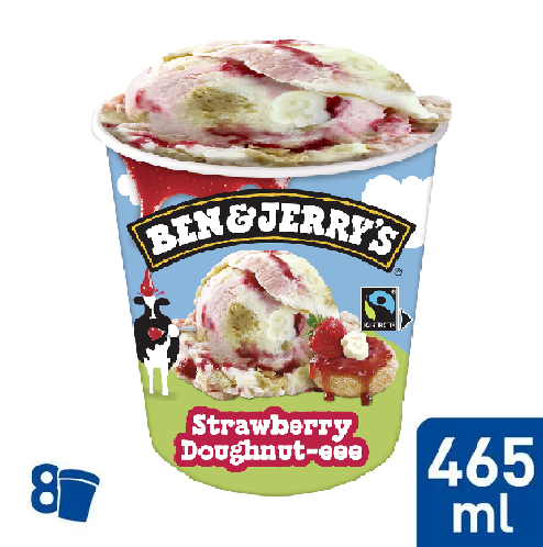 Ben & Jerry´s Pint Strawberry Doughnut-eee 8 x 465ml