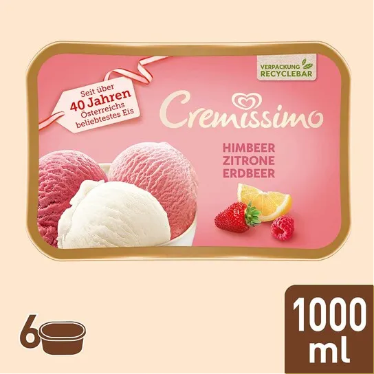 Cremissimo Himbeer-Zitrone-Erdbeer 6x1000ml
