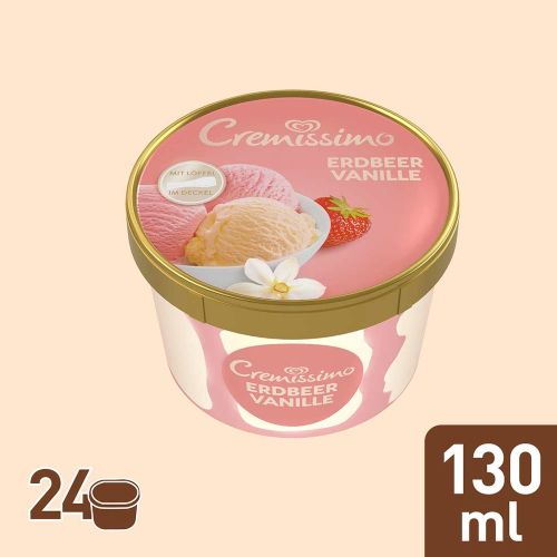 Becher Cremissimo Erdbeer-Vanille 24x130ml